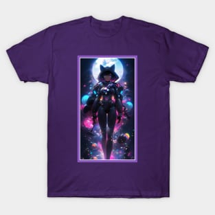 Anime Cute Cat Girl | Sci-Fi Manga Girl Anime Art T-Shirt